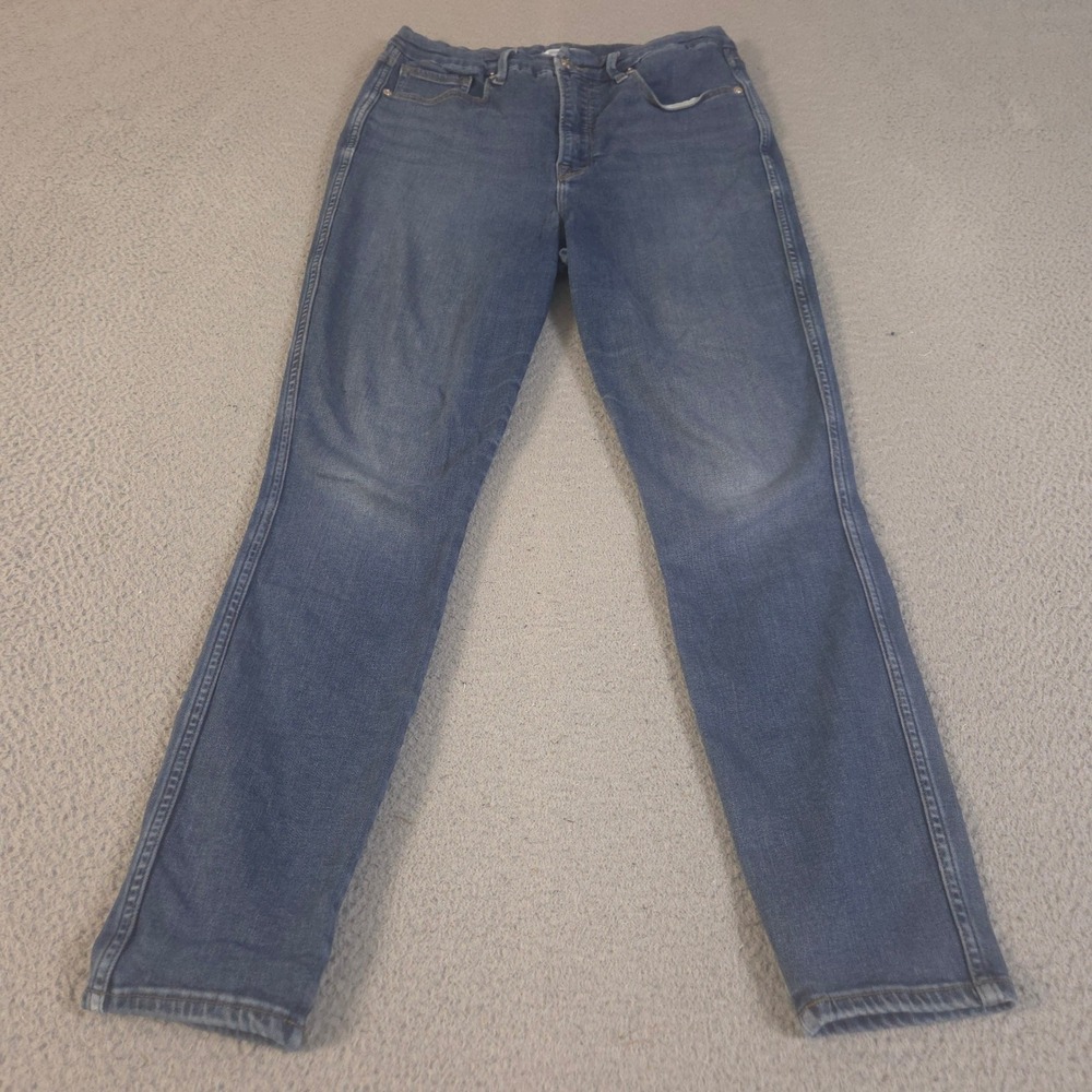 Good American Jeans Womens 12/31 Blue Good Curve Skinny High Rise Stretch Denim
